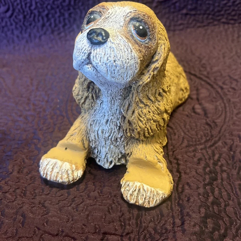 Vintage Cocker Spaniel Dog Puppy Figurine Resin Statue Business‎ Card Holder 9